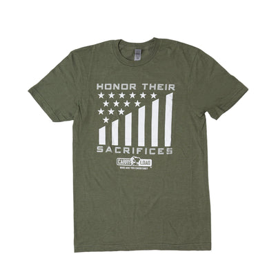 Honor Their Sacrifices T-Shirt - Military Green - Carry The Load Shop