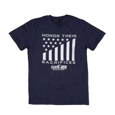 Honor Their Sacrifices T-Shirt - Navy - Carry The Load Shop