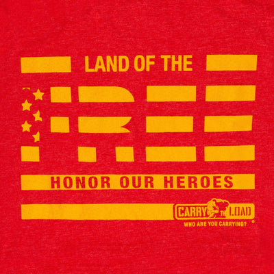 Land of the Free T-Shirt - Red - Carry The Load Shop